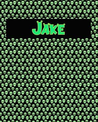 Book cover for 120 Page Handwriting Practice Book with Green Alien Cover Jake