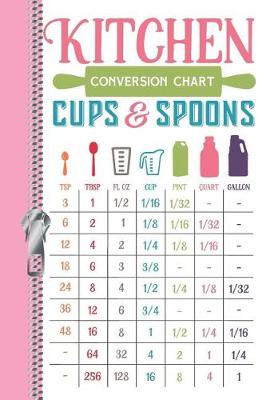 Book cover for Kitchen Conversion Chart Cups & Spoons Tsp Tbsp FL Oz Cup Pint Quart Gallon