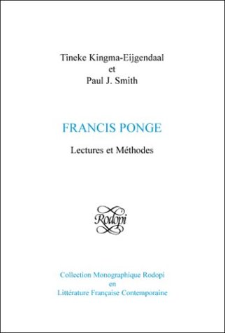 Book cover for Francis Ponge