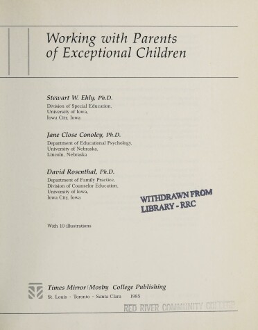 Book cover for Working with Parents of Exceptional Children