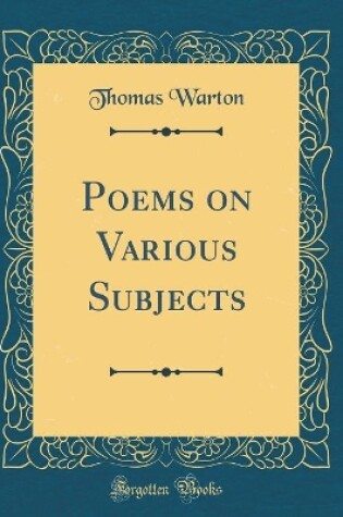 Cover of Poems on Various Subjects (Classic Reprint)