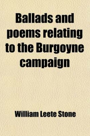 Cover of Ballads and Poems Relating to the Burgoyne Campaign