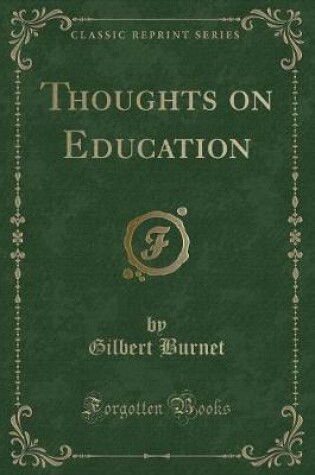 Cover of Thoughts on Education (Classic Reprint)