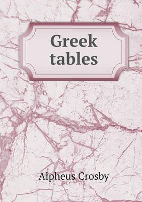 Book cover for Greek tables