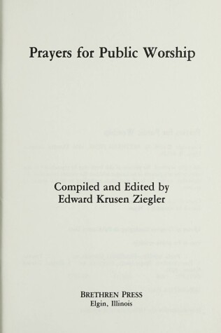 Book cover for Prayers for Public Worship