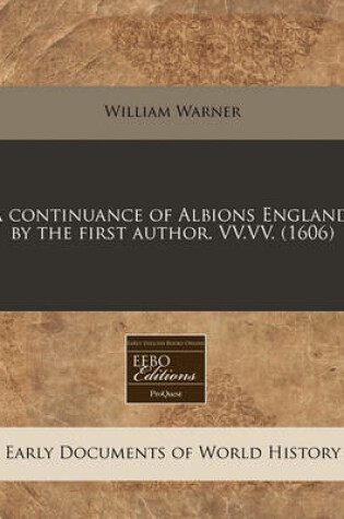 Cover of A Continuance of Albions England