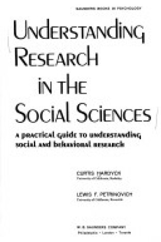 Cover of Understanding Research in the Social Sciences