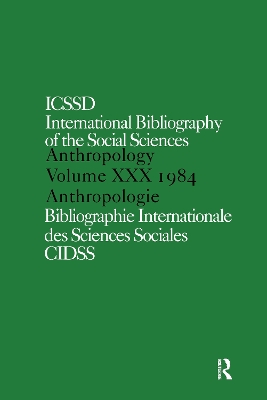 Book cover for IBSS: Anthropology: 1984 Vol 30