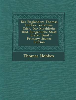 Book cover for Des Englanders Thomas Hobbes Leviathan