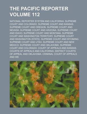 Book cover for The Pacific Reporter Volume 112