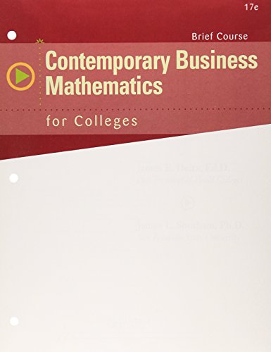 Book cover for Contemporary Business Mathematics for Colleges, Brief Course