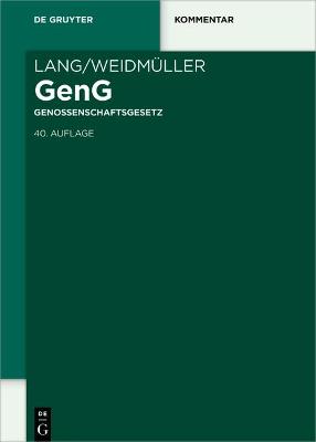 Book cover for Lang/Weidmuller Genossenschaftsgesetz