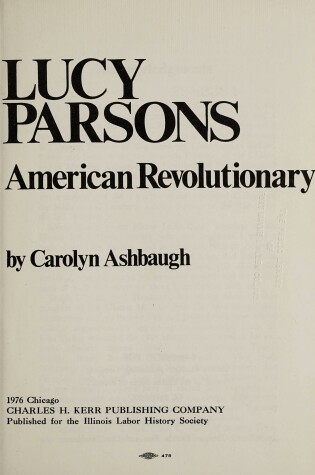 Cover of Lucy Parsons, American Revolutionary