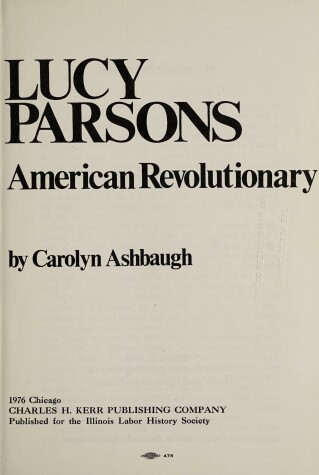 Book cover for Lucy Parsons, American Revolutionary