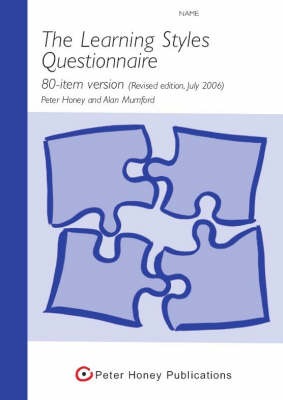 Book cover for Learning Styles Questionnaire (LSQ) PHP 80 item - 1036