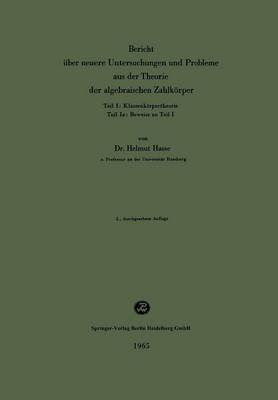 Book cover for Bericht UEber Neuere Untersuchungen Und Probleme Aus Der Theorie Der Algebraischen Zahlkoerper