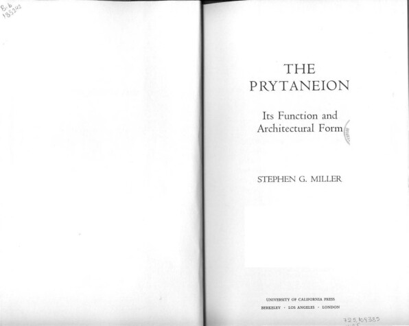 Book cover for The Prytaneion