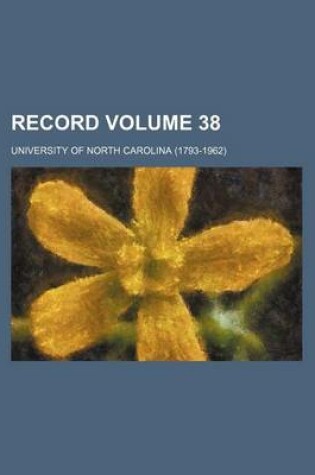 Cover of Record Volume 38