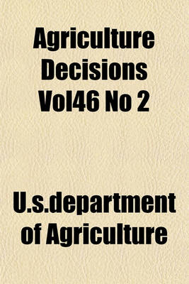 Book cover for Agriculture Decisions Vol46 No 2