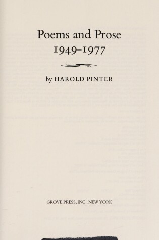 Cover of Poems and Prose, 1949-1977