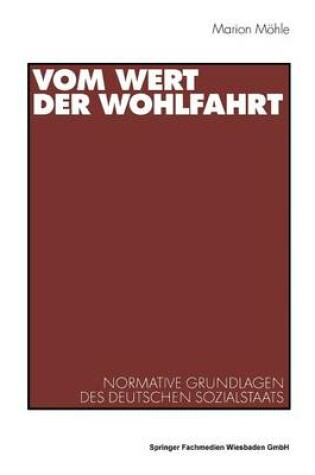 Cover of Vom Wert der Wohlfahrt