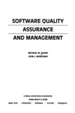 Cover of Software Quality Assurance and Management