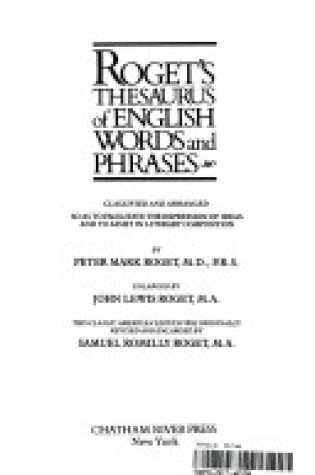 Cover of Rogets Thesaurus P Cha Riv *Nr*