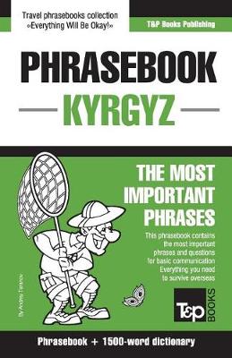 Book cover for English-Kyrgyz phrasebook and 1500-word dictionary