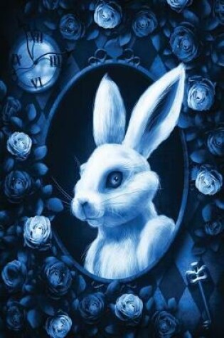 Cover of Alice in Wonderland Modern Journal - Inwards White Rabbit (Blue)