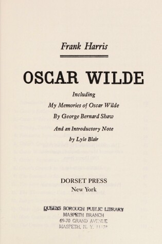 Cover of Oscar Wilde O/P