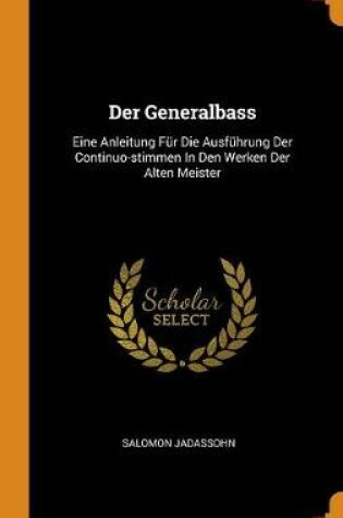 Cover of Der Generalbass