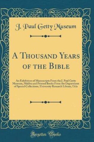 Cover of A Thousand Years of the Bible