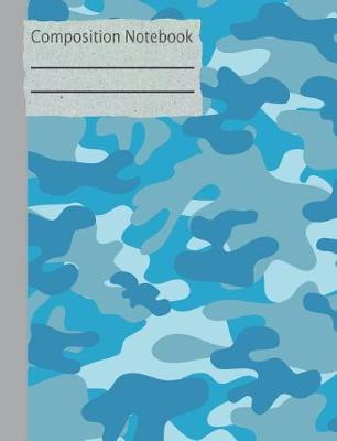 Book cover for Camouflage Blue Composition Notebook - Blank