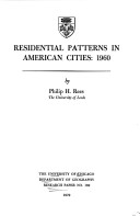 Book cover for Residential Patterns in American Cities, 1960