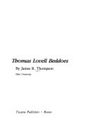 Cover of Thomas Lovell Beddoes