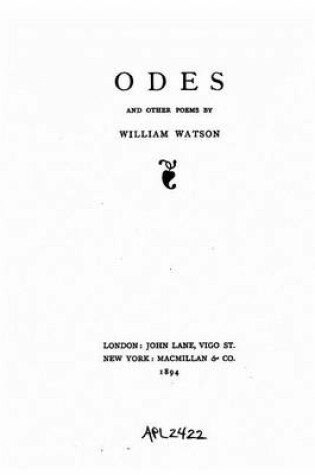 Cover of Odes and other poems