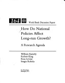 Cover of How Do National Policies Affect Long-Run Growth?