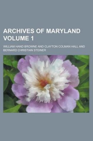 Cover of Archives of Maryland (V.34)