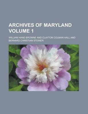 Book cover for Archives of Maryland (V.34)