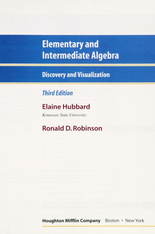 Cover of Elementary and Intermediate Algebra, Third Edition, Custom Publication