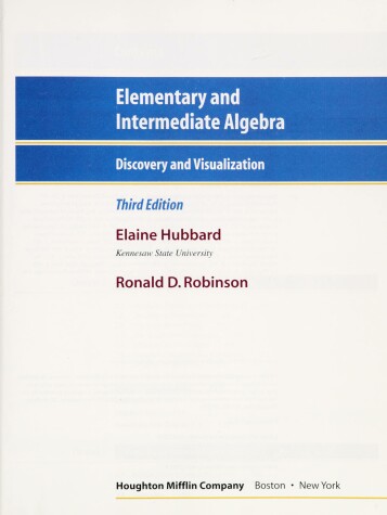 Book cover for Elementary and Intermediate Algebra, Third Edition, Custom Publication