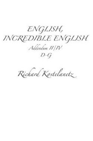 Cover of English, Incredible English Addendum II/IV
