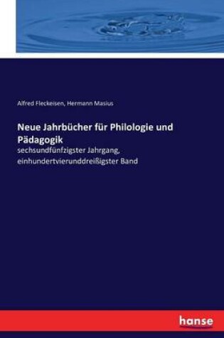 Cover of Neue Jahrbucher fur Philologie und Padagogik