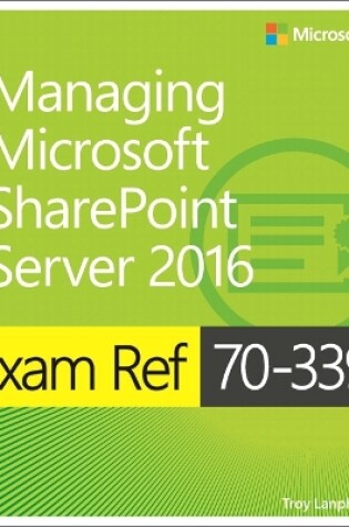 Cover of Exam Ref 70-339 Managing Microsoft SharePoint Server 2016