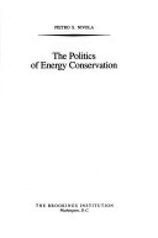 Cover of Politics of Energy Conservation