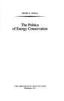 Book cover for Politics of Energy Conservation