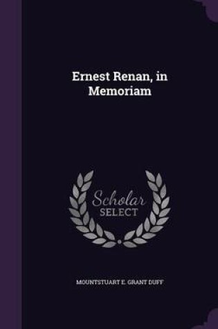 Cover of Ernest Renan, in Memoriam