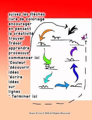 Book cover for suivez les fleches livre de coloriage encourager en pensant la creativite trouver Tresor apprendre processus commencer ici *Couleur *decouvrir idees *ecrire idees sur lignes * Terminer ici