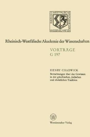 Cover of Betrachtungen �ber das Gewissen in der griechischen, j�dischen und christlichen Tradition