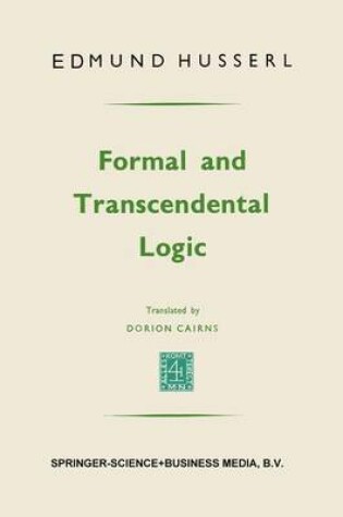 Cover of Formal and Transcendental Logic